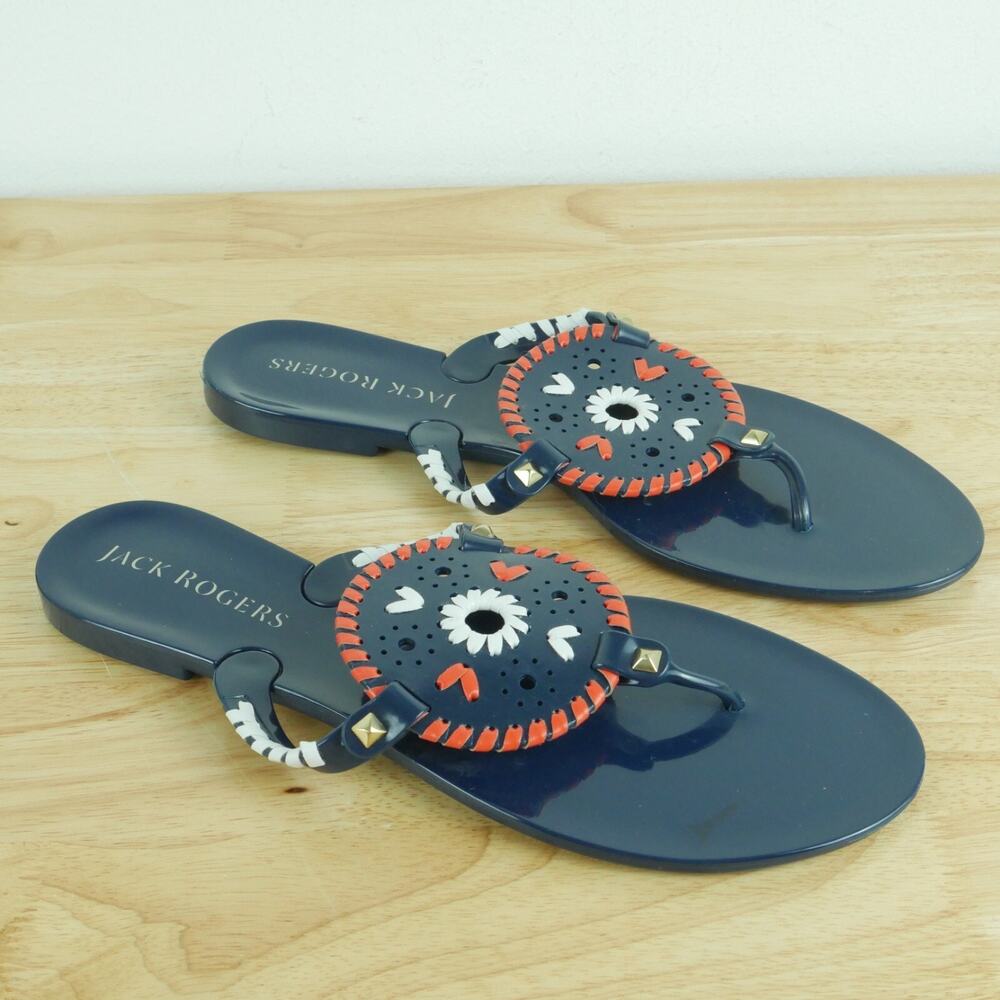Jack Rogers Size 11 Collins Jelly Sandals Thongs‎ Pool Shoes Resort Beach Preppy